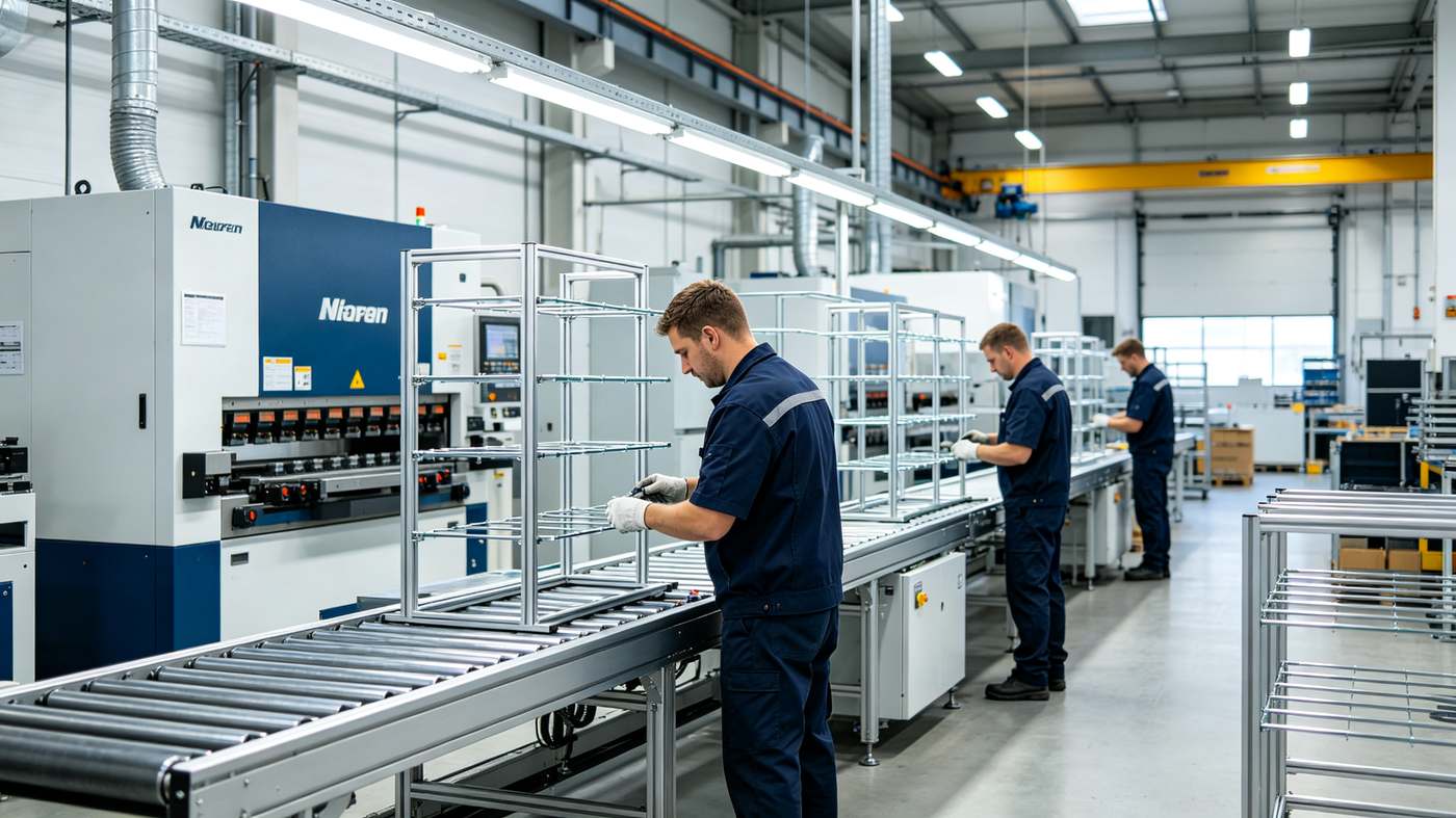 Kewei Display factory assembly line for retail display fixtures